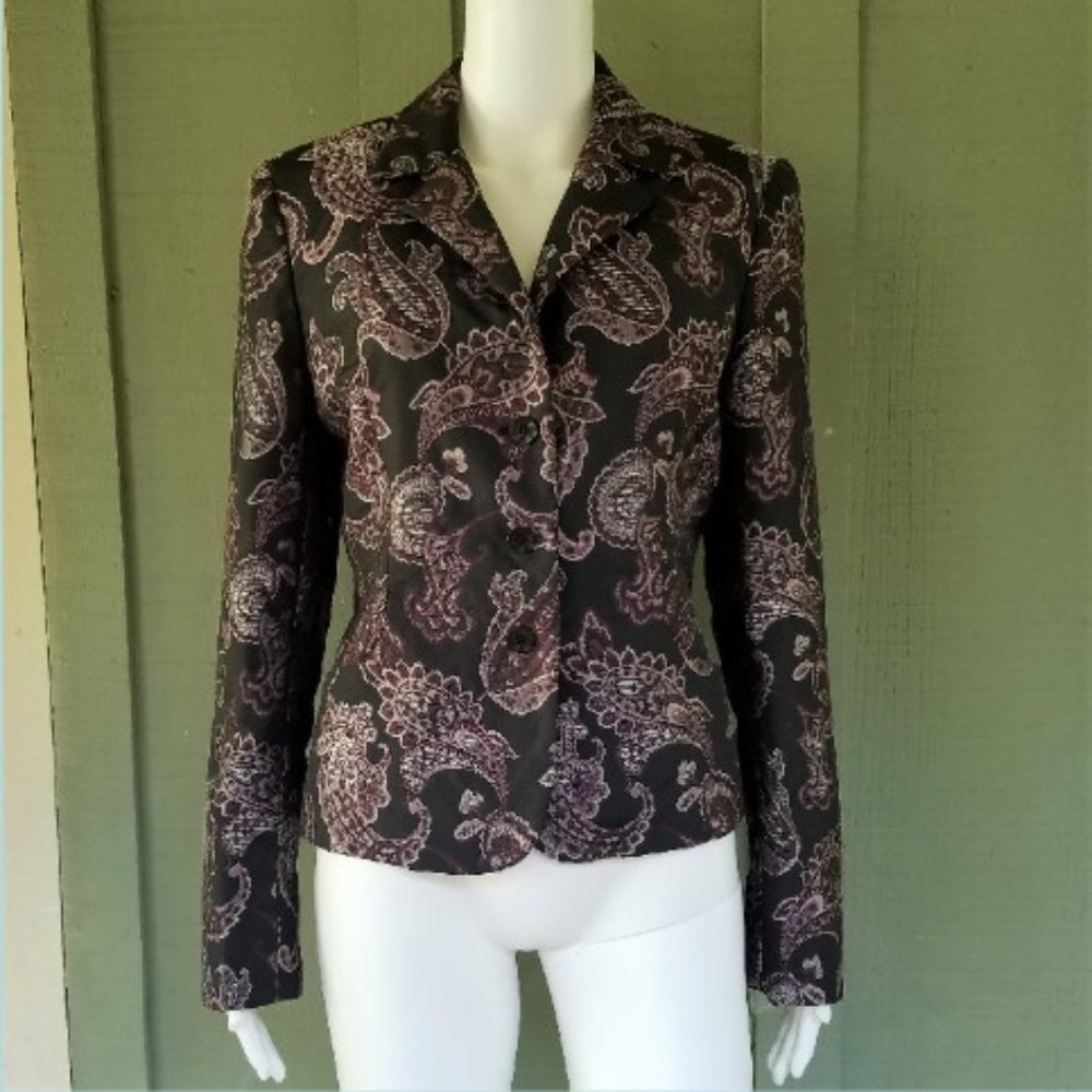 New GARFIELD & MARKS Paisley Brocade Blazer 6
